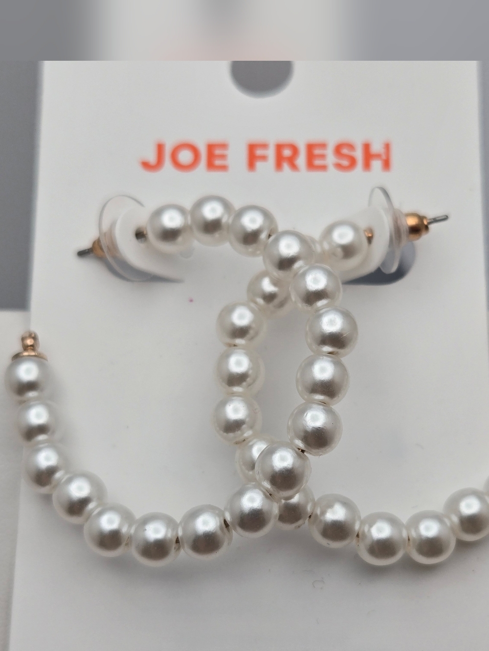 ✨2/$10✨Twisted Faux Pearl Hoop Earrings 1.5" Classic Statement Hoops New - Picture 3 of 7